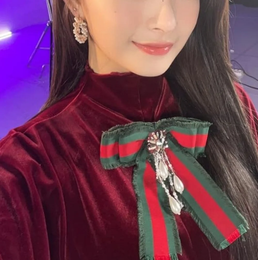 Gucci Iconic Bow Stripe Green Red Jewerly Brooch - Picture 6 of 14